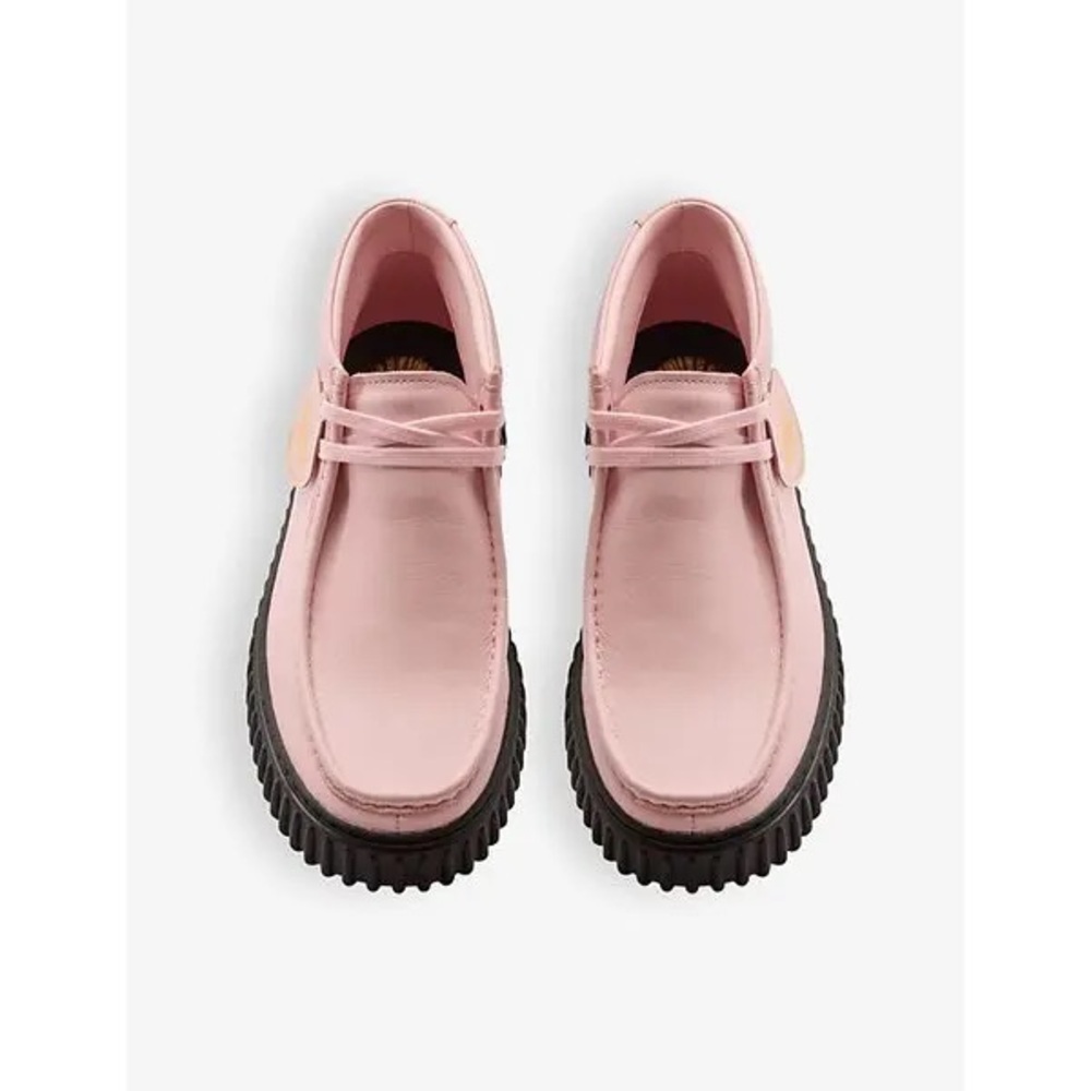 Martine Rose Pink and Black Lace Up Boots by Clarks